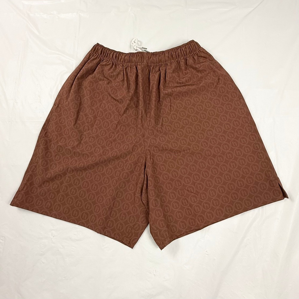 Hidden NY Monogram Mesh Shorts Brown Logo Streetwear Mens Size Medium